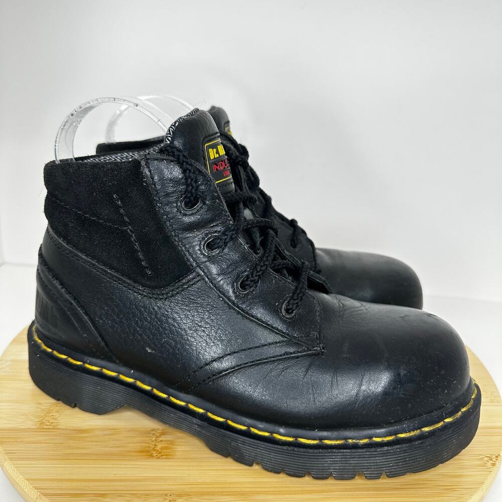 Dr. Martens Icon 7B09 Steel Toe Work Boots Black Leather Safety Mens 6 Womens 7